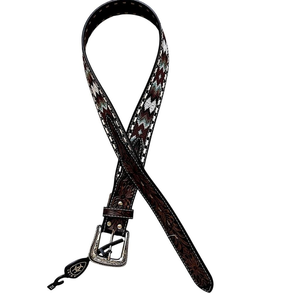 Ariat Leather Belt Southwestern Beaded Size 32 (NWT) - Picture 8 of 9